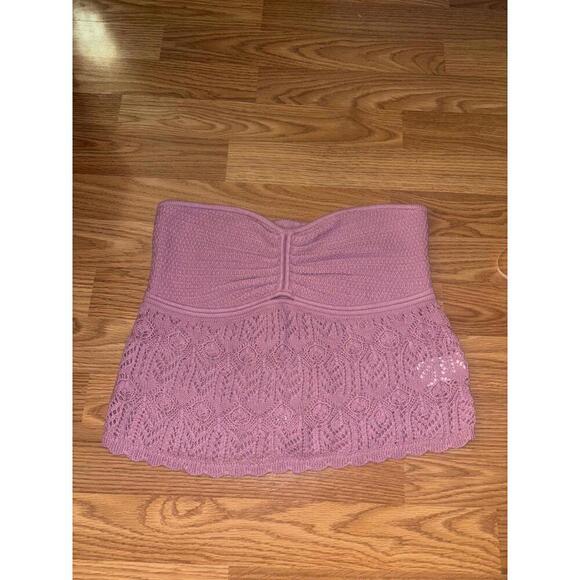 American Eagle Cropped Crochet Tube Top Size Large - Picture 8 of 10